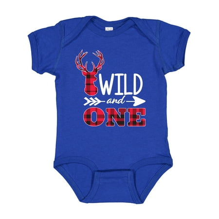 

Inktastic Plaid Deer Wild and 1 with Arrow Gift Baby Boy or Baby Girl Bodysuit