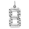 thumbnail image 1 of 14K White Gold 14kw Casted Large Diamond Cut Number 8 Charm, 1 of 2