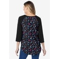 thumbnail image 2 of Woman Within Plus Size Three-Quarter Sleeve Baseball Tee, 2 of 6