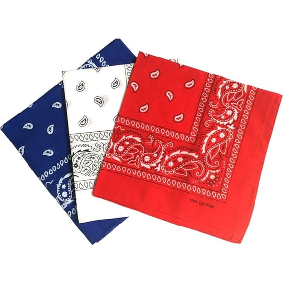 12 Pcs Vintage Cowboy Bandanas, Breathable Cotton Square Scarves for Men Women, Western Theme Party, Daily Fashion Accessory
