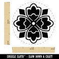 thumbnail image 2 of Stylish Modern Flower Floral Plant Self-Inking Rubber Stamp Ink Stamper - Yellow Ink - Medium 1 Inch, 2 of 7