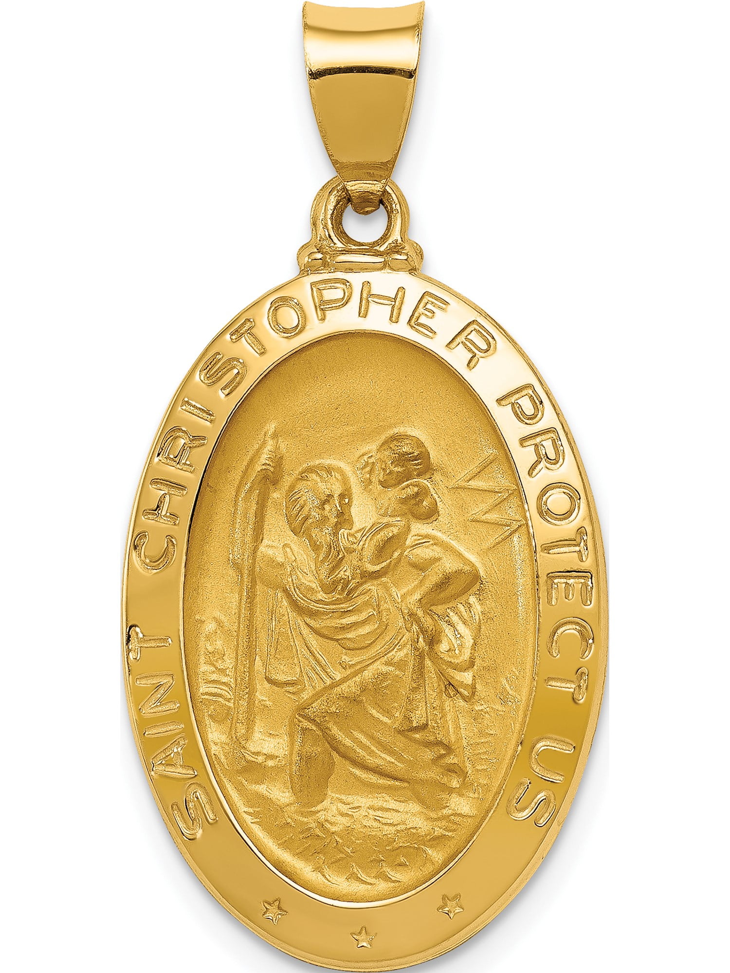 Christopher Medal Pendant Perfect Jewelry Gift 14k Polished and Satin St
