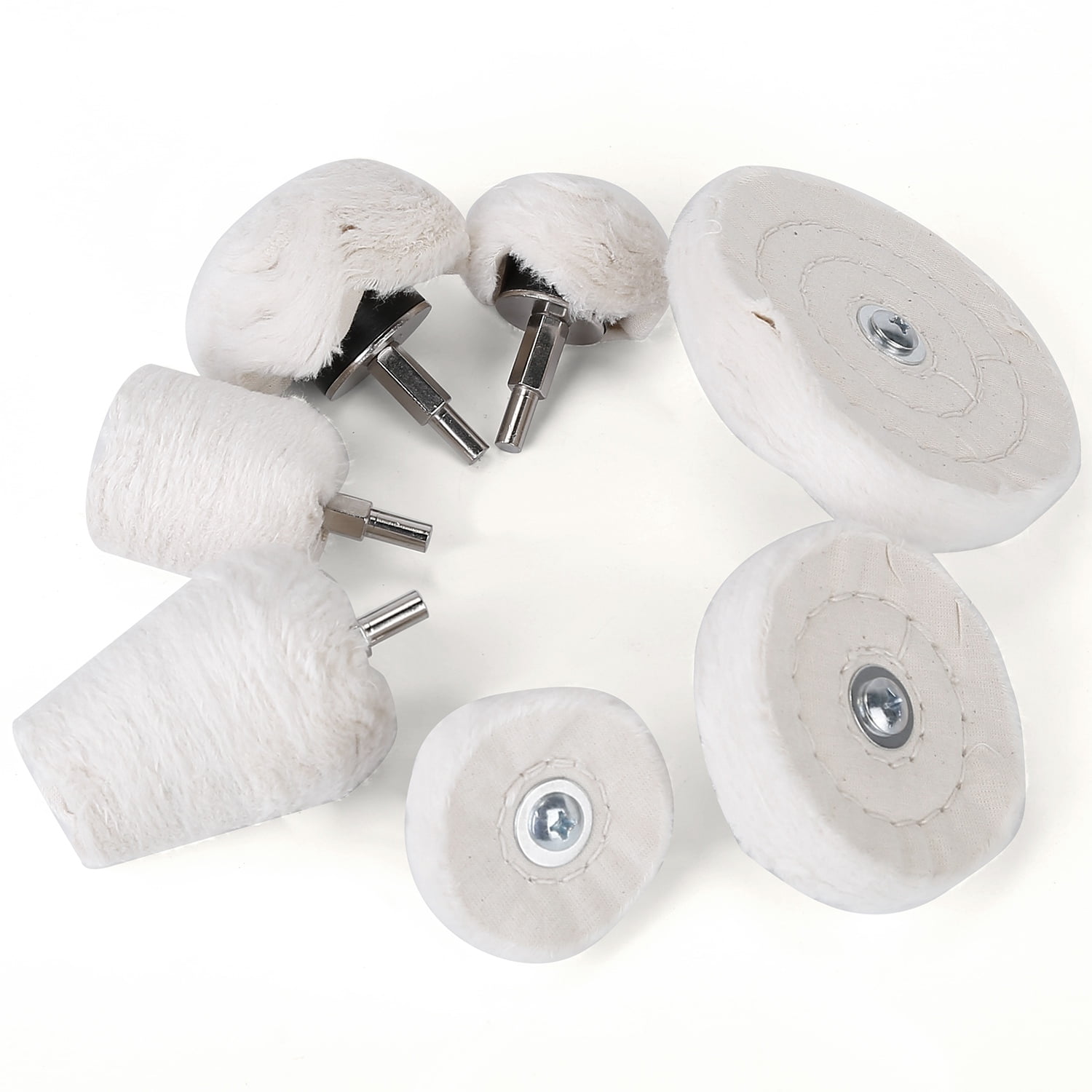 7pc Buffing Wheel Kit Metal Chrome Cleaning Polishing Head Compound Fits  Drill