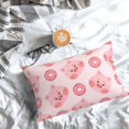 thumbnail image 5 of Pofeuu Pigs Head And Donuts Print Polyester Microfiber Plush Pillowcases, Super Soft and Cozy Pillow Case Covers with Envelop Closure（Pillow core not included）-20"x30", 5 of 6