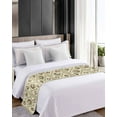 thumbnail image 4 of Xipuska Boho Pink Floral Bed Runners for Cal King Size Bed, Decorative Bed Throws for Foot of Bed, Spring Vintage Flower Green Leaf Bed Runner Sofa Throw Bedding Scarf Protector Slipcover for Bedroom, 4 of 6
