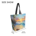 thumbnail image 4 of Large Canvas Bag 13.5x5.1x15 Inch Canvas Bag Shopping Canvas Bag Suitable For Outing Shopping Travel Out Of Large Capacity Storage Beautiful Sunset Turtle, 4 of 9