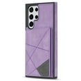 thumbnail image 6 of For Samsung Galaxy S25 Ultra Phone Case Card Slots Metal Buttons Convenient Kickstand Synthetic Leather Lightweight Plain Slim  Shockproof Anti-Fingerprint Phone Cover for Women or Men,Purple, 6 of 7
