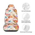 thumbnail image 4 of Wukai Flowers And Birds Watercolor Full Set Car Seat Covers with Soft Padding Universal Auto Front Seats Protector and Cushion Mat, 4 of 5