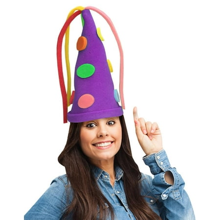 Polka Dot Cone Adult Foam Costume Hat - One Size