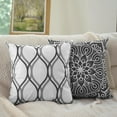 thumbnail image 5 of Decorative Throw Pillow Covers 20x20 Set of 4, Dark Grey and White Modern Simple Square Pillow Case Cushion Cover for Sofa Couch Farmhouse Outdoor Living Room, 5 of 6