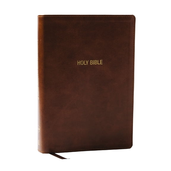 NKJV Foundation Study Bible, Wide-Margin, Brown Leathersoft, Red Letter, (Hardcover)