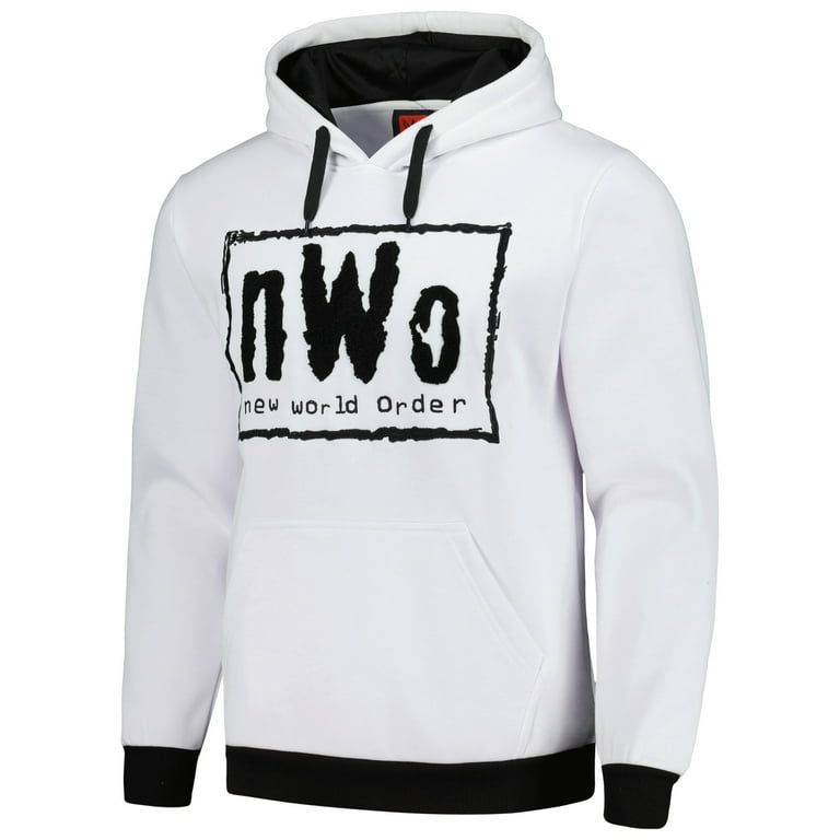 Men's White/Black nWo Chenille Pullover Hoodie - Walmart.com