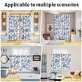 thumbnail image 6 of Boho Blue Floral Kitchen Curtains 72 Inch Length, Vintage Farmhouse Paisley Plant Leaf Grommet Top Bedroom Living Room Curtains, Light Filtering Cafe Curtain Drapes 2 Panels Set 104''x72'', 6 of 9