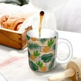thumbnail image 3 of Yiaed Pineapples Palm Leaves Print Ceramics Coffee,Large Handle Design,Extra Large Tea and Coffee Cup for Office and Home Mugs, 3 of 6