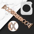 thumbnail image 3 of For Apple Watch Series 3/2/1 42mm Hollow X-Shape Rhinestones Decor Strap + Glitter Silver Watch Case, 3 of 3