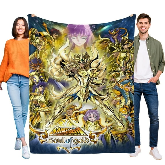 Saint Seiya Flannel Blanket Fun and Cozy Throw Blanket Perfect for Bedroom Playroom or Travel Ideal Gift for Boys and Girls 30"x40"