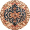 thumbnail image 1 of Ahgly Company Indoor Round Abstract Chestnut Brown Geometric Area Rugs, 6' Round, 1 of 6