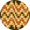thumbnail image 1 of Ahgly Company Indoor Round Patterned Saffron Yellow Area Rugs, 5' Round, 1 of 6