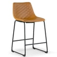 thumbnail image 5 of Set of 2 Barker Gray Fabric Tufted Bar Stool with Black Iron Legs, 5 of 7