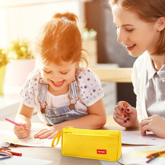 Fiudx Ofertas del día Bolsa para plumas de estudiante de gran capacidad, monedero, bolsa de cosméticos, papelería de oficina, bolsa de almacenamiento, escuela para adolescentes