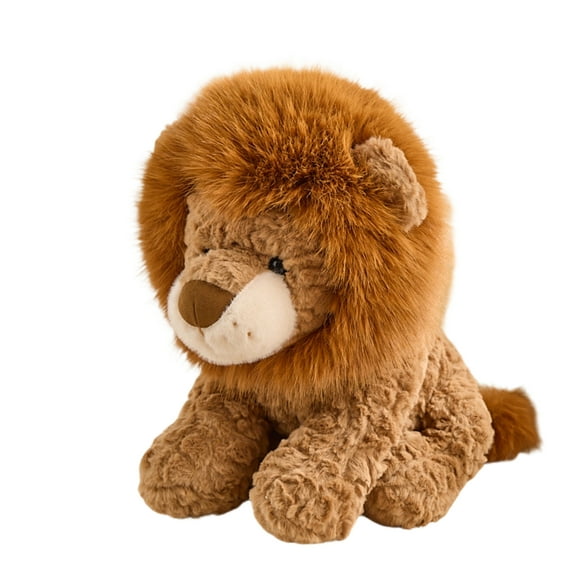 Plush Lion Stuffed Animal Soft Toy Realistic Mane Huggable Cuddly Pillow for Kids Toddlers Nursery Gift Home Decor