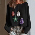 thumbnail image 2 of yardsong 2025 Sweatshirt Imitation Knit Sweatshirt Ladies - Boat Neck Long Sleeve Christmas Boho Sweater Xmas Theme Holiday Black,XXL, 2 of 6