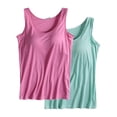 thumbnail image 4 of Womens Cotton Camisole Adjustable Camisole With Frame Bra Stretch Undershirt, 4 of 6