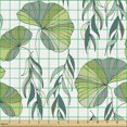 thumbnail image 2 of Leaves Fabric by the Yard, Motifs of Foliage Water Lilies Composition in Green Shades, Decorative Upholstery Fabric for Sofas and Home Accents, Green Pale Green by Ambesonne, 2 of 5