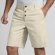 thumbnail image 2 of Pantalones cortos de lino con botones para hombre: cintura elástica, cordón, poliéster transpirable, pierna recta, tallas S-XXXL para primavera/verano, 2 of 5