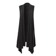 thumbnail image 1 of A2Y Women's Open Front Long Line Soft Sweater Sleeveless Vest Black ONESIZE, 1 of 5