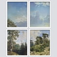 thumbnail image 2 of PixonSign Framed Wall Art Classic Sky and Field Landscape Prints, Set of 4 Rustic Nature Wilderness Paintings, Minimalism Wall Décor, Adhesive Canvas Poster for Home Decor - 12"x16" White, 2 of 5