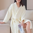 thumbnail image 6 of jobturf Robes for Women Plush Fleece Long Sleeve Bathrobe Cozy Warm Spa Robe Fuzzy Soft Loungewear With Pockets, 6 of 6