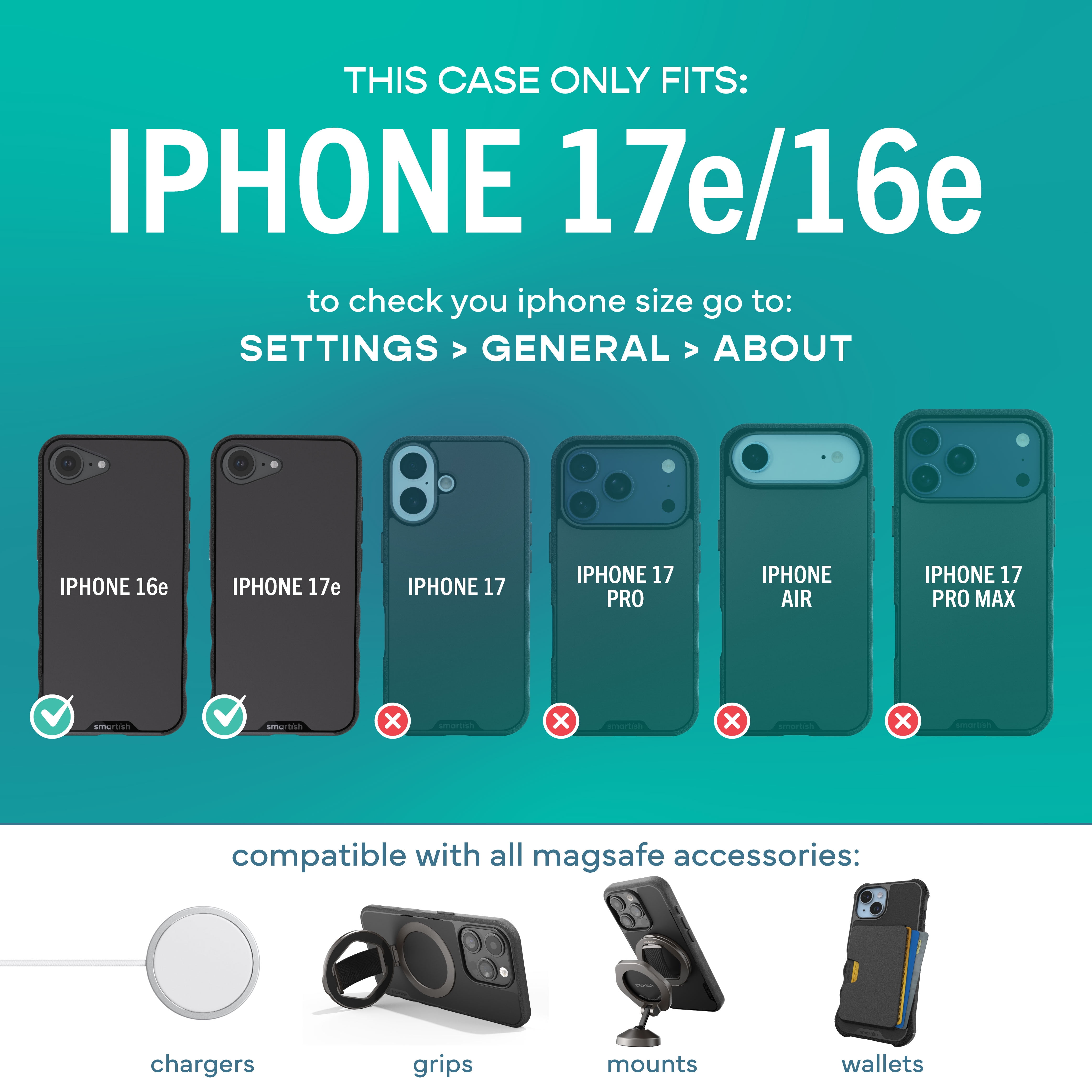 Smartish® iPhone 17e/16e MagSafe Case - Gripmunk Magnetic Slim Cover w/ Microfiber - Black