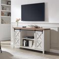 thumbnail image 2 of Henn&Hart 58" White/Golden Oak TV Stand, 2 of 11