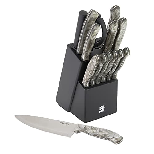 Sabatier Triple Rivet Knife Block Set, 15Piece, Black