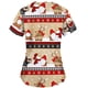 thumbnail image 5 of Puntoco Navidad Moda Mujer Cuello en V Casual Manga corta Impreso Bolsillos Señoras tops Blusa Puntoco Puntoco-5024, 5 of 5