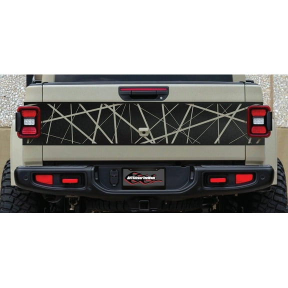 Geometric Blackout Tailgate Vinyl Decal Compatible with and Fits Jeep Gladiator JT 2020-2023