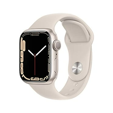 Restored Apple Watch Series 7 GPS, 41mm Starlight Aluminum Case with Starlight Sport Band - Regular (Refurbished)