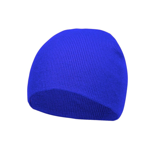 Short Cuffless Beanies - Royal Blue