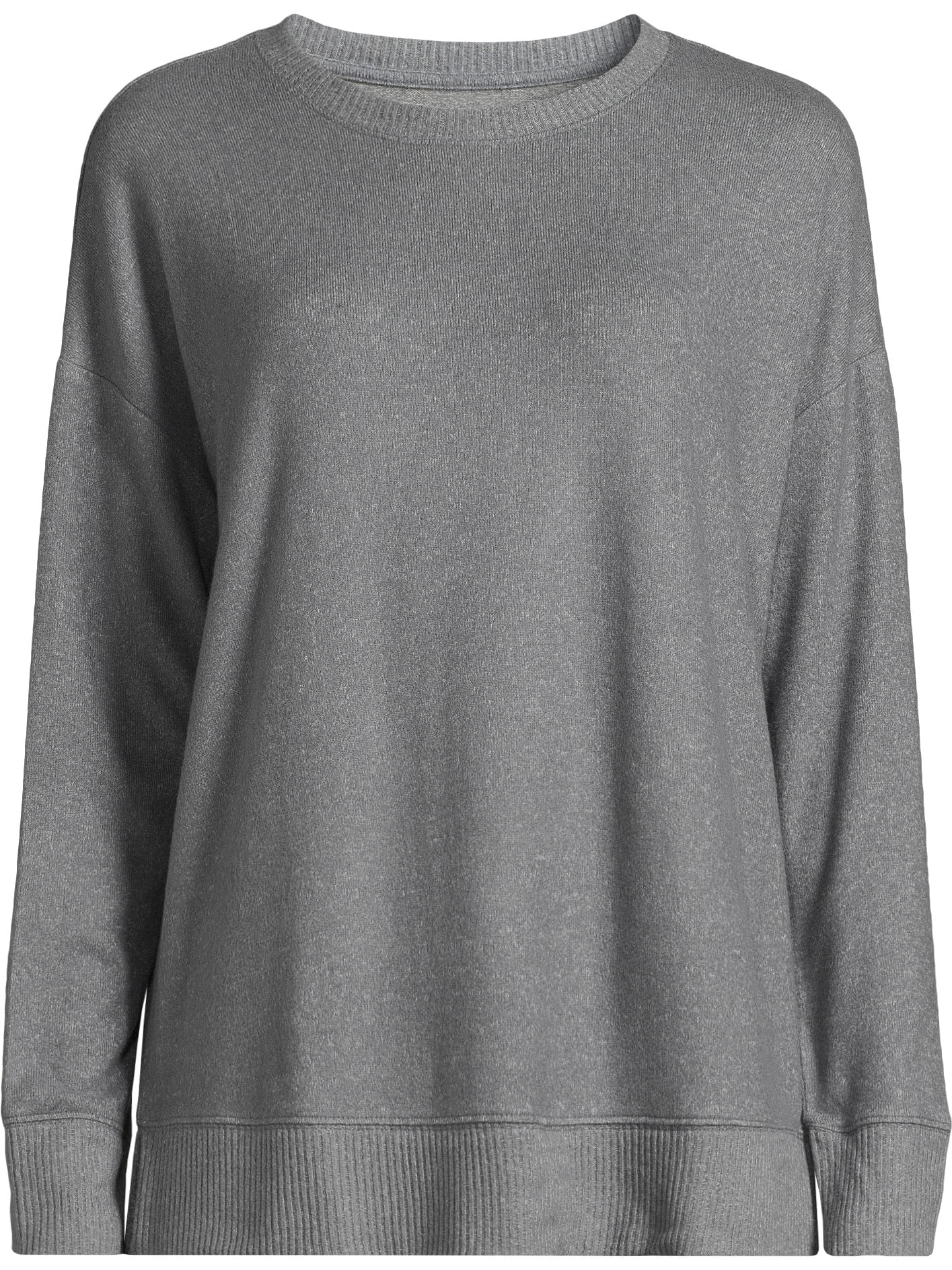 Time and Tru Women's Hacci Knit Pullover with Long-Sleeves, Single and 2-Pack, Sizes XS - XXL