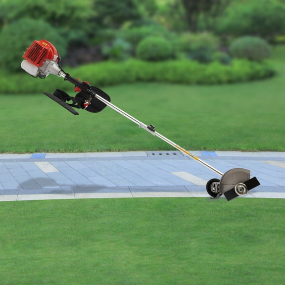 2 Stroke 43cc Gasoline Weed Trimmer Brush Cutter Lawn Edger Grass Weed Eater, Gas Weed Trimmer Gas Weedeaters Grass Trimmer Cordless Gasoline Power w/ 2 Blade Heads