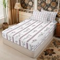 thumbnail image 3 of Manfei Cottagecore Wildflower Zipper Full Size Comforter Sets with Fitted Sheet and 2 Pillowcases,Vintage Stripes Zipper Bedding Set,Reversible, 3 of 7