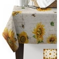 thumbnail image 2 of Waterproof Tablecloth Rustic Farm Floral Sunflowers and Bees Vintage Lettering Texture Table Clothes for Rectangle Tables, Indoor Outdoor Table Cover for Parties, Wedding, Dinner Table - 60x84 Inch, 2 of 6