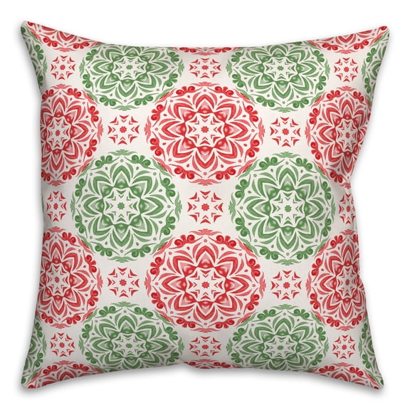 Creative Products Christmas Kaleidoscope Pattern 18 x 18 Spun Poly Pillow