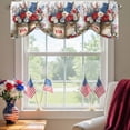 thumbnail image 2 of Vintage USA Flag Tie Up Valances Curtain, Adjustable Kitchen Independence Day Valances for Windows Decor, Rod Pocket Short Curtains Set for Bedroom/Bathroom, 42"x12", 2 of 9