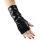thumbnail image 2 of pares de guantes cortos de charol negro brillante sin dedos disfraz de Halloween Punk Cos Jumping Hip Hop Dance guantes (negro + rojo), 2 of 5
