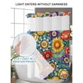 thumbnail image 6 of No Hook Shower Curtain with Snap-in Liner, Boho Colorful Floral Waterproof Fabric Bathroom Curtains, Spring Flower Botanical Sunflowers Plant Bath Curtains & Mesh Top Window 72"x84" Long, 6 of 9