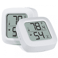 thumbnail image 1 of 2 Pack Digital Display Reptile Thermometer Hygrometer High-Accuracy Reptile Tank Thermometer And Hygrometer Switchable ℉/℃-White, 1 of 4