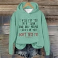 thumbnail image 2 of Women's Casual Letter Graphic Printed Hoodie Pullover Long Sleeve Drawstring Sweatshirt Top Blouse Comfortable Stylish, 2 of 2