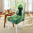 thumbnail image 4 of Xoenoiee Cat Shamrock Print 7 Pcs Table Cloth with Dining Chair Slipcovers Set Rectangle Tablecloth Stretchable Chair Protector Cover St. Patrick's Day Decoration Home Kitchen Dining Room Decoration, 4 of 6